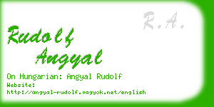 rudolf angyal business card